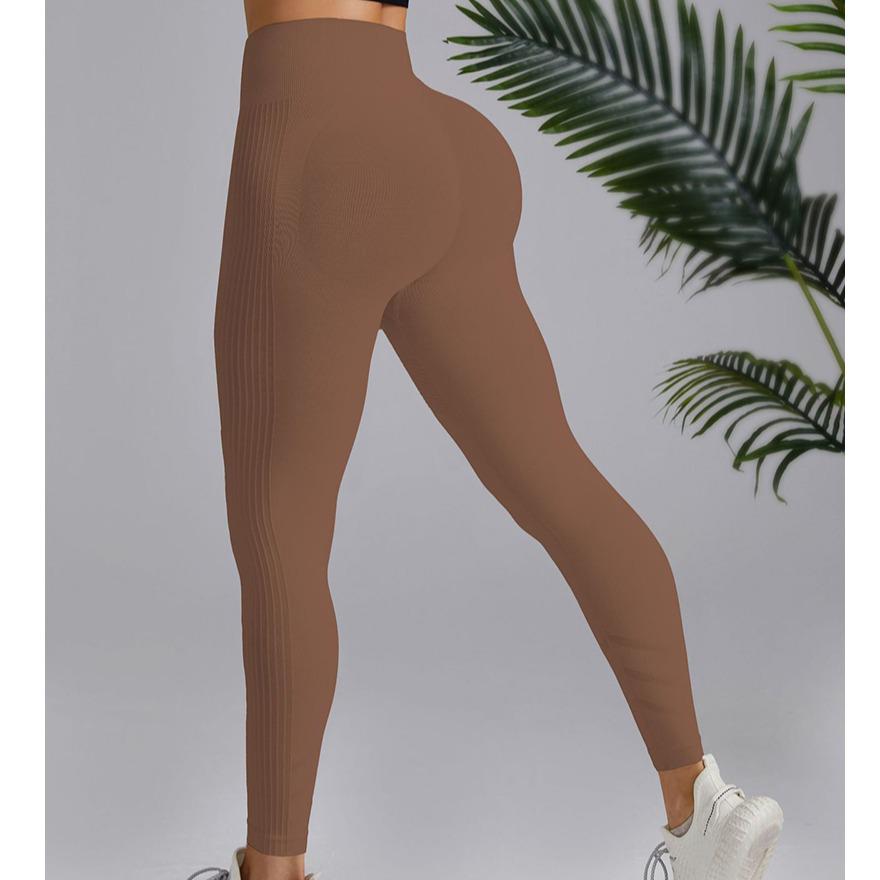 Seamless Peach Hip-Lifting Women s Breathable Cropped Yoga Pants for Autumn/Winter S темный кофе