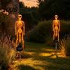Akcesoria na imprezę Halloweenową na ścieżki 2 szt. Solarna Lampa-Palik Szkielet, Świecąca Realistyczna Figurka, Wodoodporne Oświetlone Akcenty Ogrodowe Lampa na Trawnik Zewnętrzna