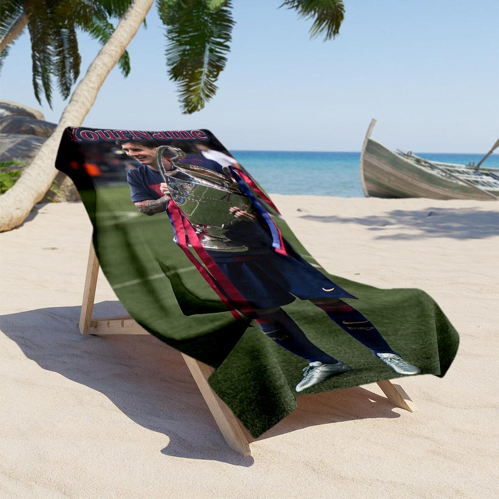 Messi Personalized Text Beach Towel Quick-Dry Soft Microfiber Portable for SwimmingBeachCamping Travel Beach AccessoriesGym