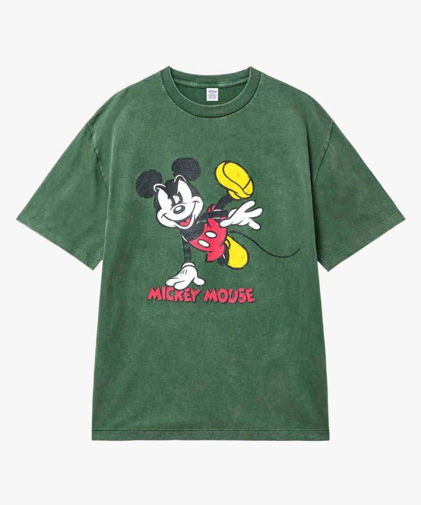 VTWO Fade Wash Dancing _Mickey_ T-Shirt (Green)
