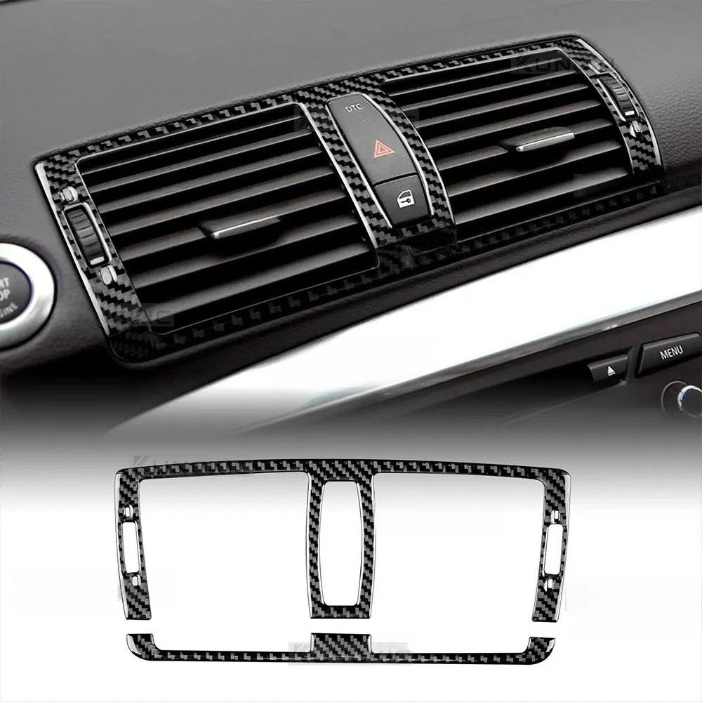 For BMW 1 Series E82 E88 2008 2009-2013 Accessories Soft Carbon Fiber Car Center Air Outlet Vent Cover Sticker Interior Trim