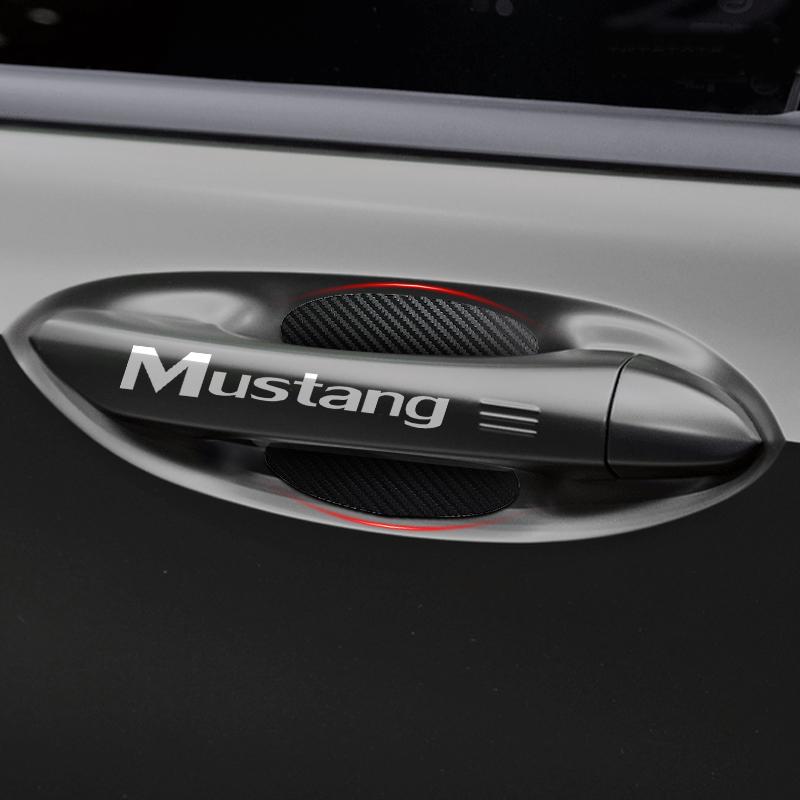 Car Door Sticker Carbon Fiber Scratches Auto Handle Protection Film For Ford Mustang Spoiler Shelby GT 350 500 Cobra E Focus 2 3 MK3 Kuga