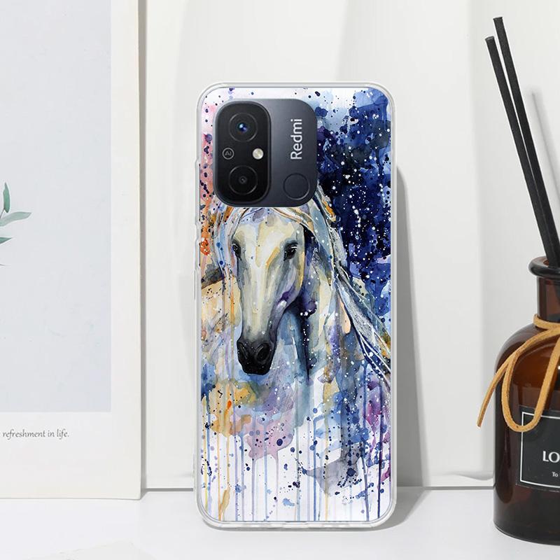 Animal Oil Painting Horse Phone Case For Xiaomi Redmi 14C 13 13C 12 12C 10 10A 10C 9 9A 9C 9T 8 8A 7 7A 6A 6 Pro K80 K70 K60 K40