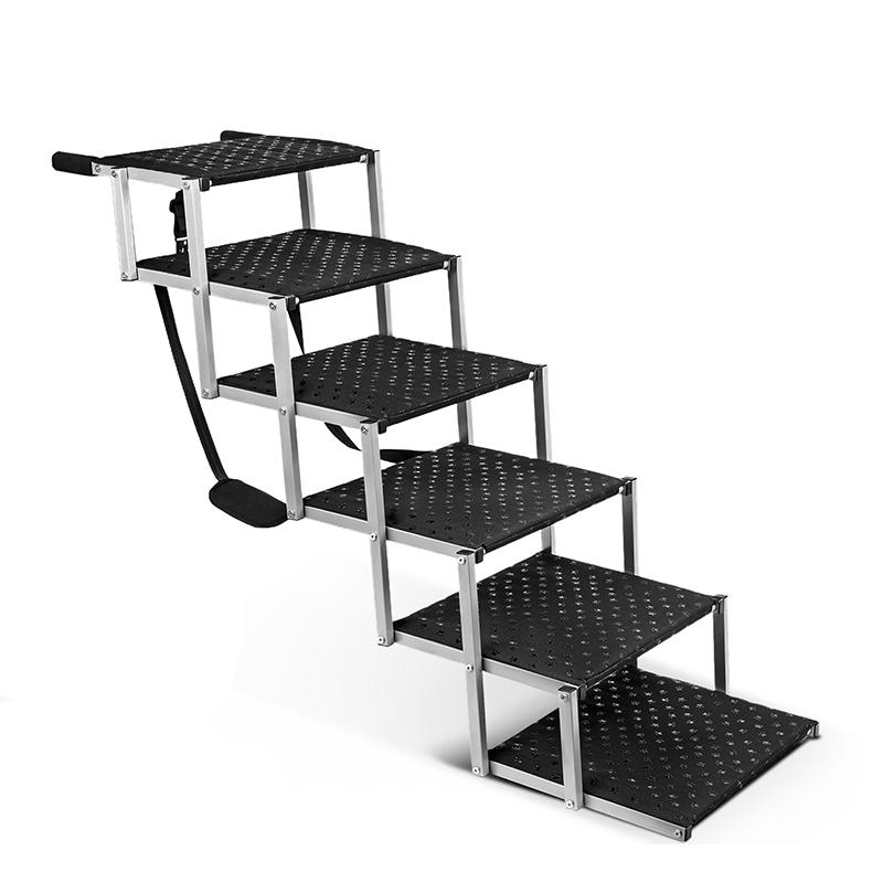 Hundetreppe für Autos Breit 5-stufig Hund Auto Treppen Faltbar Tragbar Haustier Treppen Leichtes Aluminium für Auto SUV und LKW 200 lbs