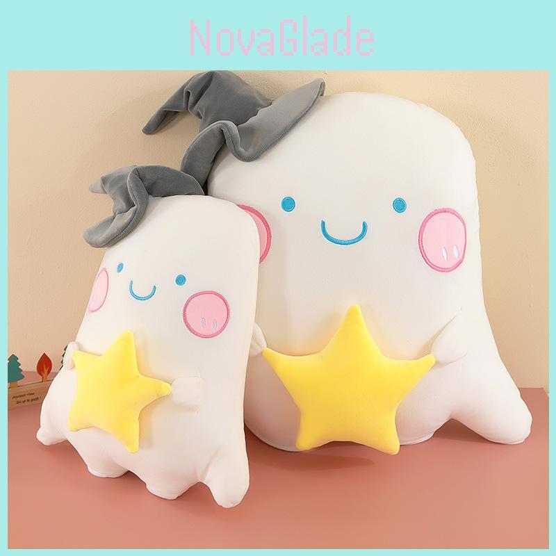Adorable Plush Ghost Pillow Soft Pp Cotton Star Cushion Perfect Holiday Gift