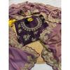 Königlicher Satin Zari Pailletten-Sari – Premium Designer Festtagsmode