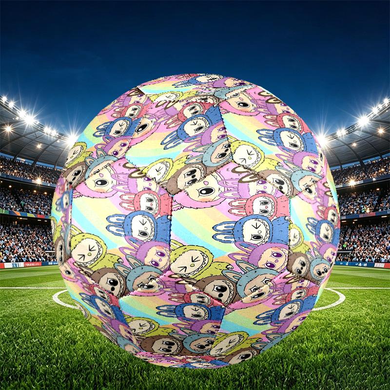 Labubu Print Size 5 Soccer Ball, PU Wear Resistant Football for Match Training and Daily Practice, Birthday Gift for Soccer Fans