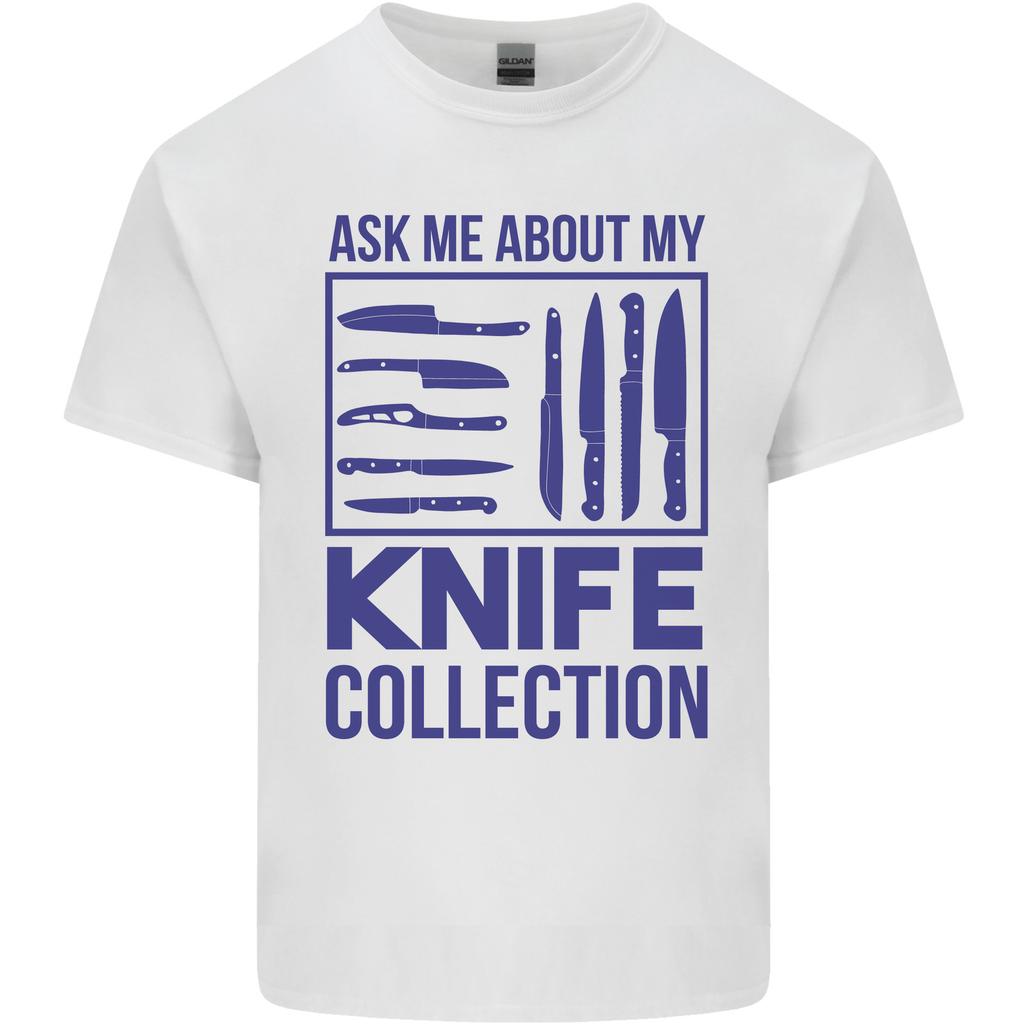 Ask About My Knife Collection Funny Chef Unisexs Light Cotton Tshirt