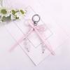 Bowknot Shaped Keychain Pendant Pearls Beaded Butterfly Knot Key Chain Fashionable Bow Ornament for Phones Car Key Bag