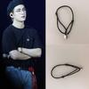 BTS V Kim Taehyung Lock Pendant Braided Bracelet Black Cord Adjustable Minimalist Chain Kpop Idol Fan Merchandise Jewelry Gift for Women Men ARMY