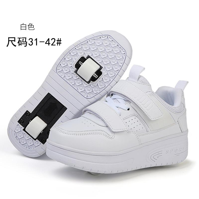 New Runaway Shoes Double Wheel Pulley Shoes Boys Children with Wheels Shoes Girls Skates Adult Deformation Shoes