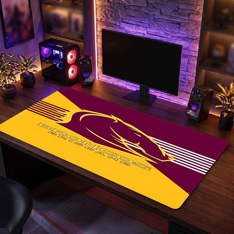 Brisbane Broncos Muster Mauspade Anti?Rutschfeste Gummi-Schreibtischunterlage Für Gaming Arbeiten Desktop-Dekoration