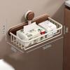 Suction cup walnut toilet tissue box no punching bathroom washbasin storage toilet roll paper storage rack  toilet accessories