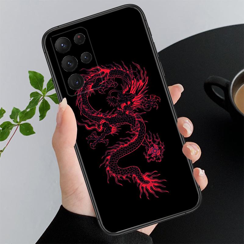 

Chinese Dragon Art Funda Phone Case For Samsung Galaxy S25 S24 S23 S22 S21 Ultra S24 S23 S22 S21 S25 Plus S24 S20 FE S22Ultra 5G