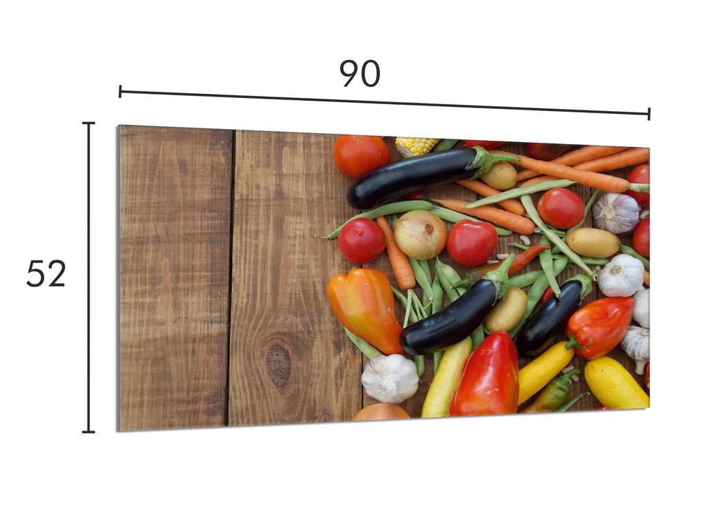 Szklana płyta ochronna na kuchenkę 90x52 Warzywa