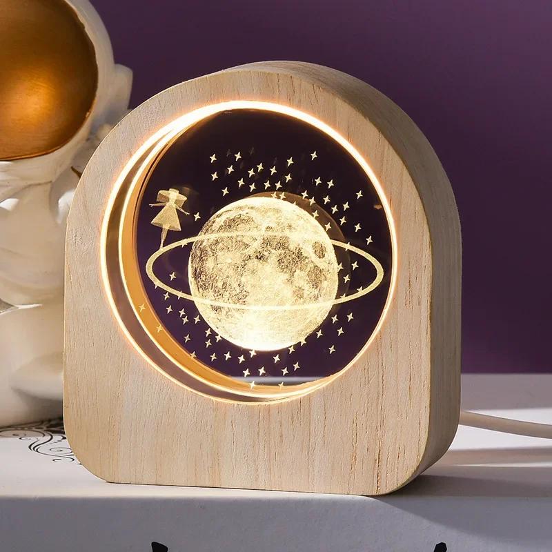 3D křišťálové sklo Řemeslná dekorace Laserem gravírovaný sluneční systém astronomie Dárek k Valentýnu Dárek k narozeninám Stolní dekorace