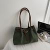 Autumn Suede Tote Bag For Women, Large Capacity Buckle Shoulder Handbag, Casual Work Commuter Purse