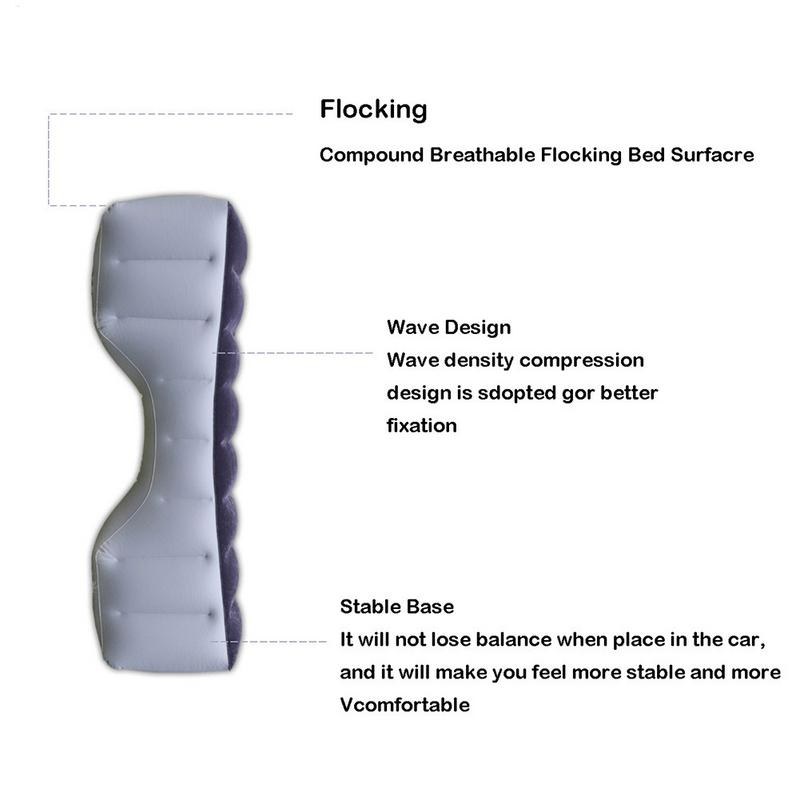 Air Cushion Durable Inflatable Back Seat Gap Pad Outdoor Car Bed Mattress for Camping Travel Hiking Trip Travel