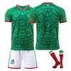 Mexico National Team Soccer Jersey Set Copa Mundial Fan Edition Short Sleeve Adult Red Green Kit