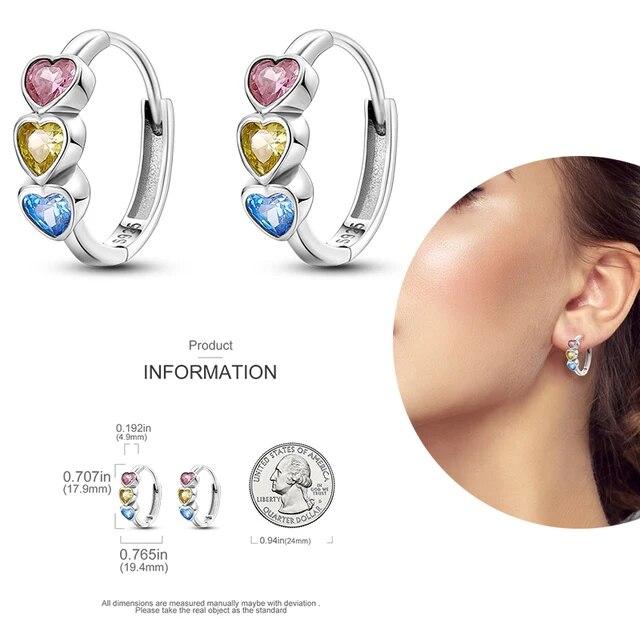 Brincos de argola de prata 925 para mulheres, brilhantes, pavê, cz, joias finas de luxo, brinco