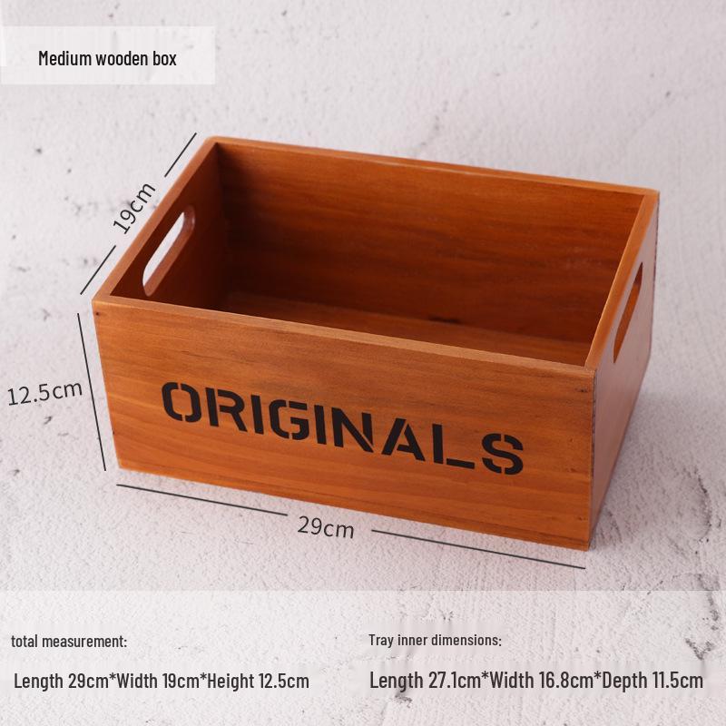 Wooden Desktop Storage Box: Raw Wood Tray & Cosmetics Lipstick Organizer