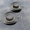 Cowgirl Hat Earrings Cute Western Earrings for Women Rhinestones Cowboy Hat Dangle Drop Earrings Trendy Jewelry Gift