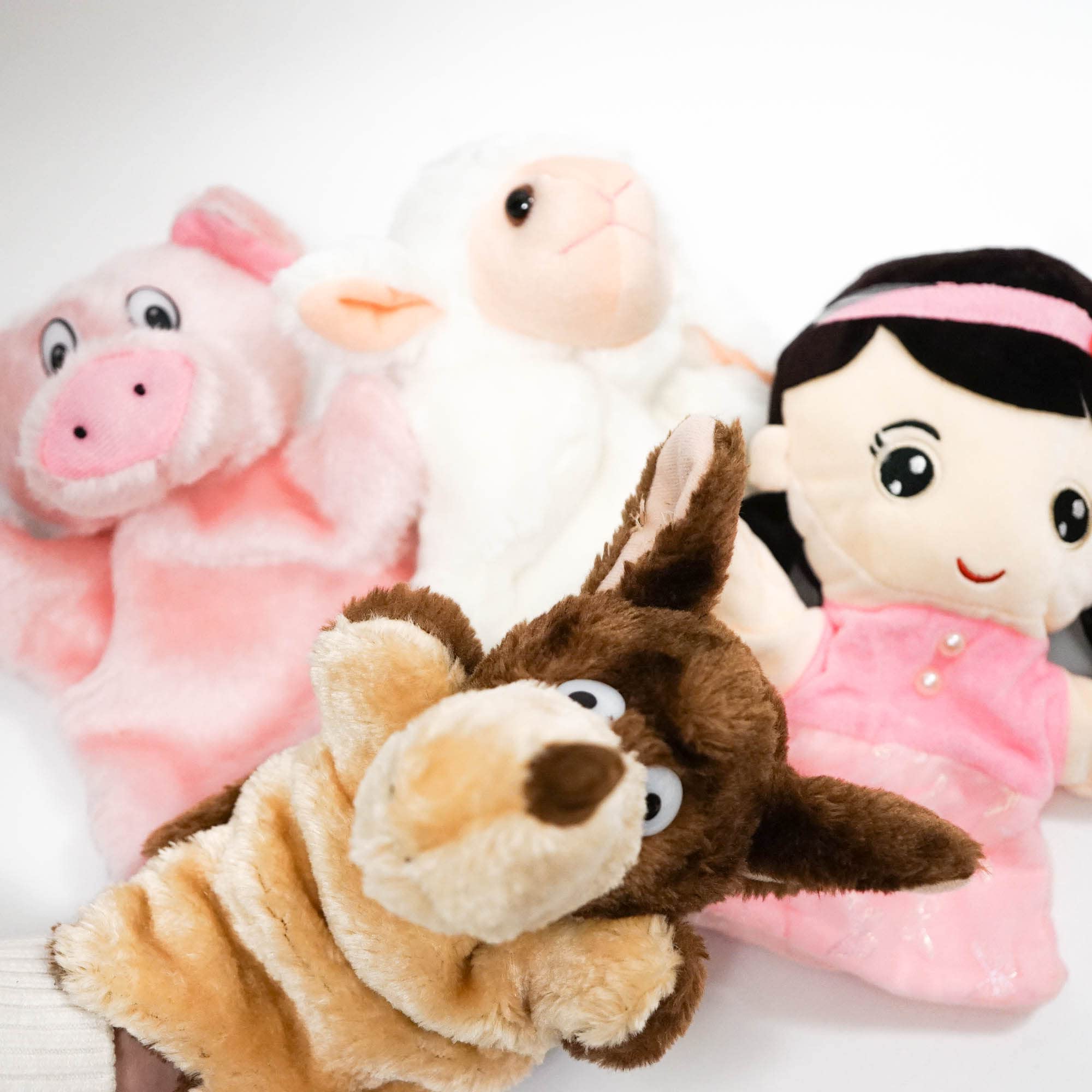 

Puppet Wolf Girl Sheep Pig Puppet Fairy Tale Puppet Show Picture Story Puppet first [First come, served]