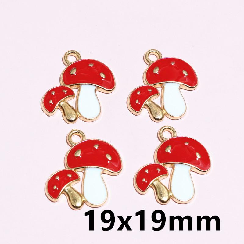 20pcs Enamel Charms Pendants Butterfly Flower Bow Mushroom Shape DIY Jewelry Making Accessories for Earrings Necklace Bracelets
