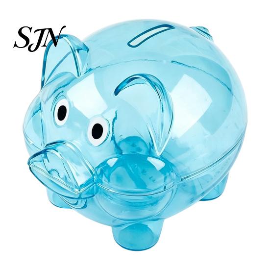 Kids Piggy Bank Unbreakable Plastic for Kids, Transparent Pig Shape Cash Coin Money Saving Jar Bank, Box Nursery Bedroom Decor Management