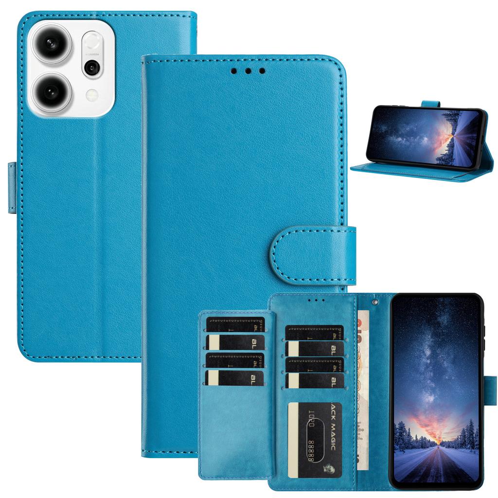 Case for Oppo A17 A18 A54 A58 A76 A77 Reno8...Lambskin Leather Wallet Phone Case, Multi-Card Slots & Stand, Shockproof Protective Cover (10 Colors)