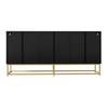Modern Black Storage Cabinet with 3 Double Doors, Large Storage Space and Matte Surface, Stylish Sideboard for Living Room, Dining Room & Office