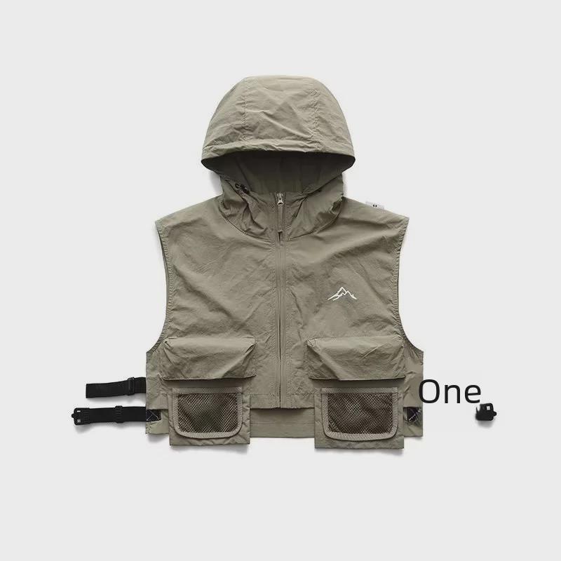 Men's American-Style Hooded Tactical Vest - Sleeveless Summer Outdoor Workwear