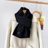Japanese embroidery puppy beige knitted scarf for women, winter 1116 new warm versatile cycling cashmere scarf for women