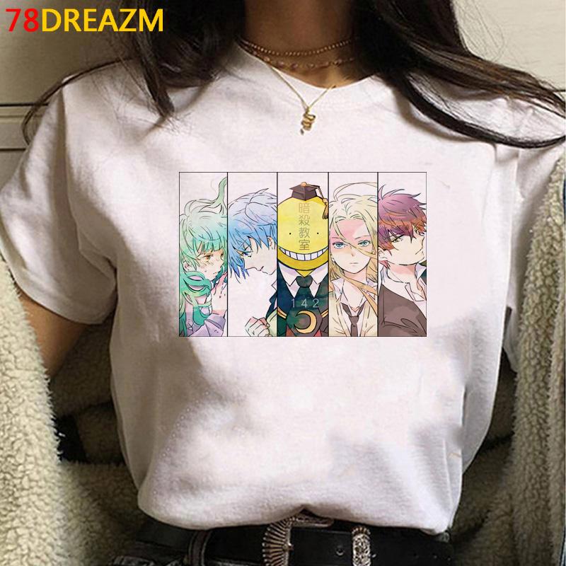Japońskie Anime Damski/Męski T-Shirt Assassination Classroom Oversize T-Shirty Vintage Grunge Casual 2023 Letnia Odzież Topy Koszulka