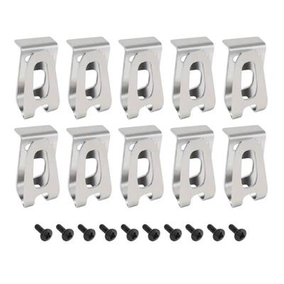 10 Stück Metall-Ersatz-Gürtelhakenclip für DHP480 DHP482 HP457 HP347 TD127 TD126 Edelstahl-Bohrschrauber-Gürtelclip