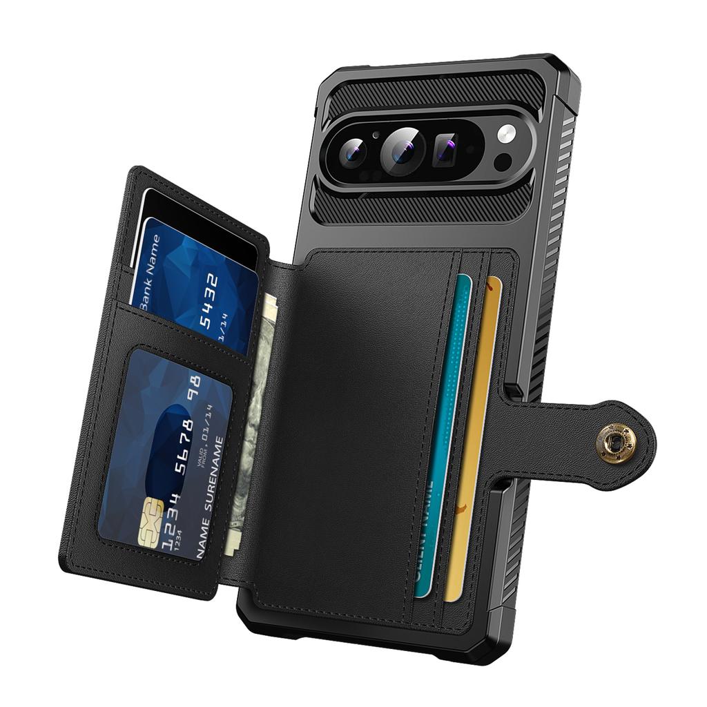 ZM03 For Google Pixel 9 Pro XL Case with Card Holder PU Leather+TPU Phone Back Cover