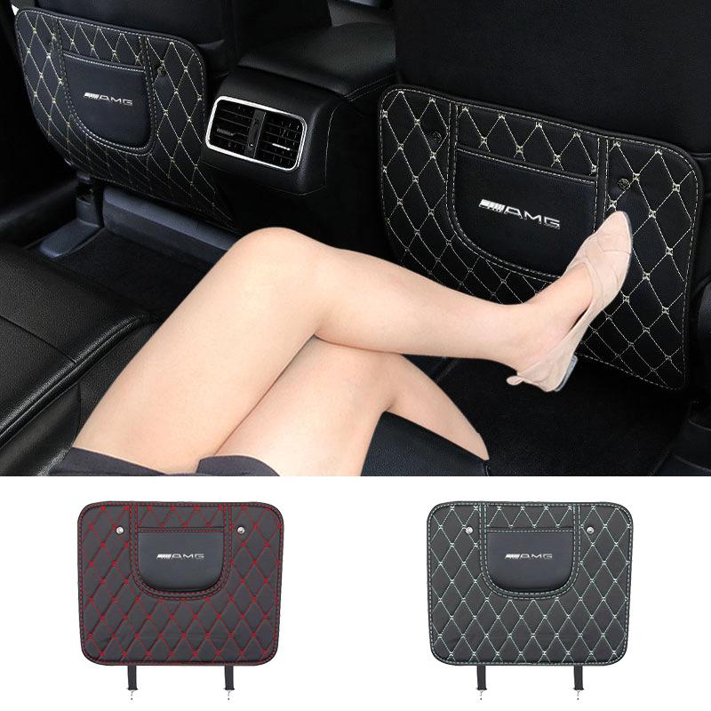 1Pcs Car Anti-Kick Pad Mat Seat Backrest Protector Cover For Mercedes Benz AMG W177 W176 X166 X167 C257 C218 X253 C118 C117 H247