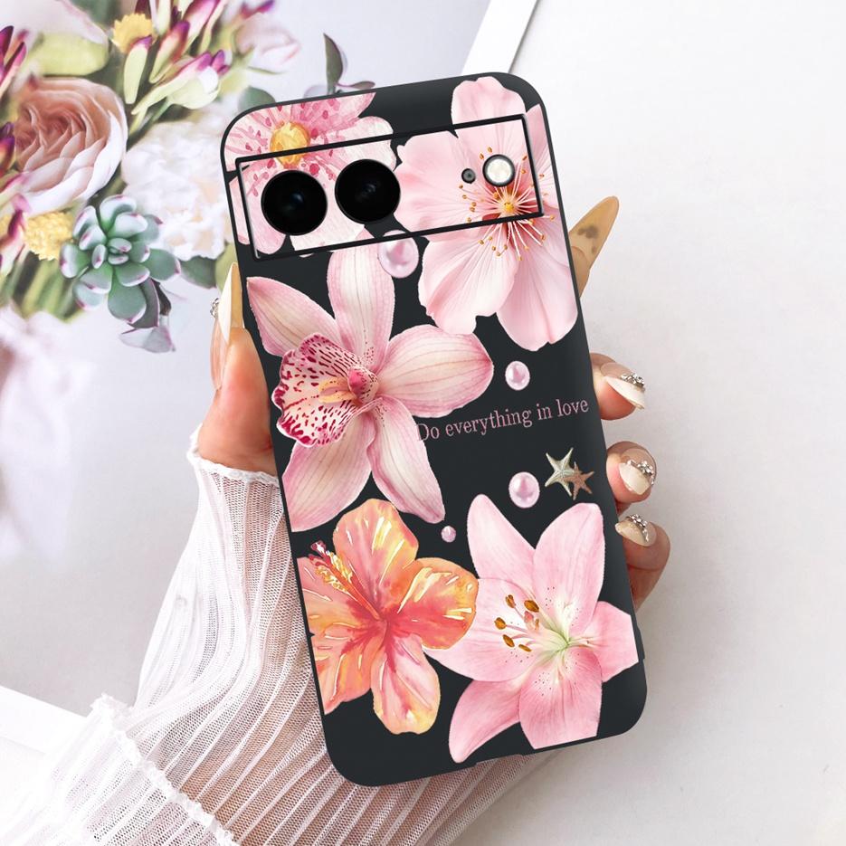For Google Pixel 7A Case Pixel7 Pro Luxury Flower Butterfly Painted Cover Soft Silicone Case For Google Pixel 7 Pro Pixel7A Bags