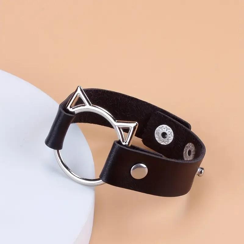 Fashion Punk Style Gothic Hip-Hop Studded Pu Leather Bracelet Suitable For Daily Festival Party Wear Carnival Couple Bracelet