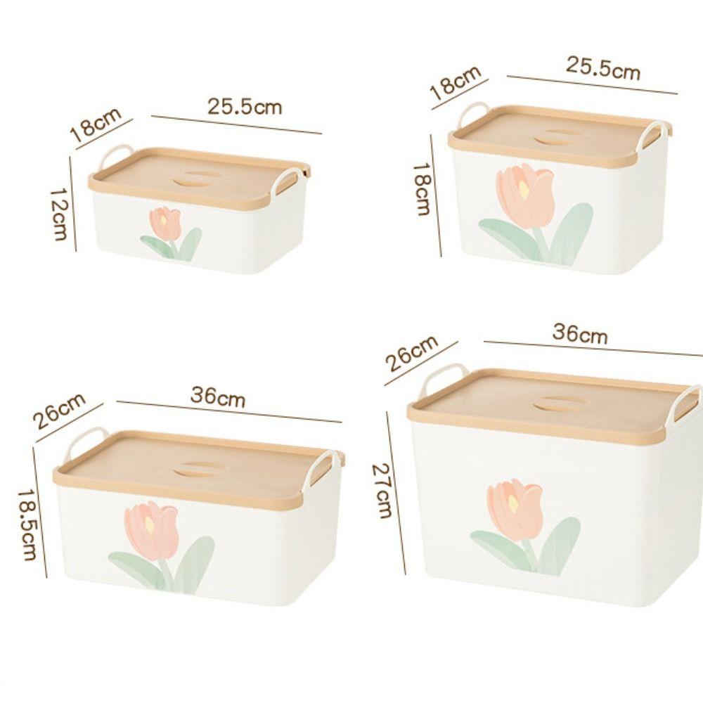 With Lid Tulip Hand-held Storage Box Exquisite Storage Case Wardrobe Box  Clothing