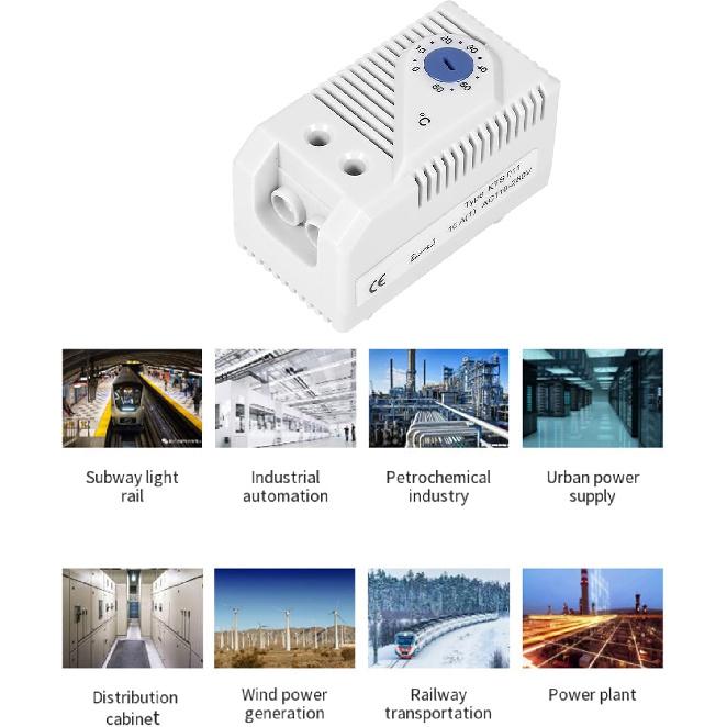Mechanical Thermostat, KTS011 0-60°C Adjustable Compact Normally Open/Closed Temperature Controller Switch 1pc(KTS011)