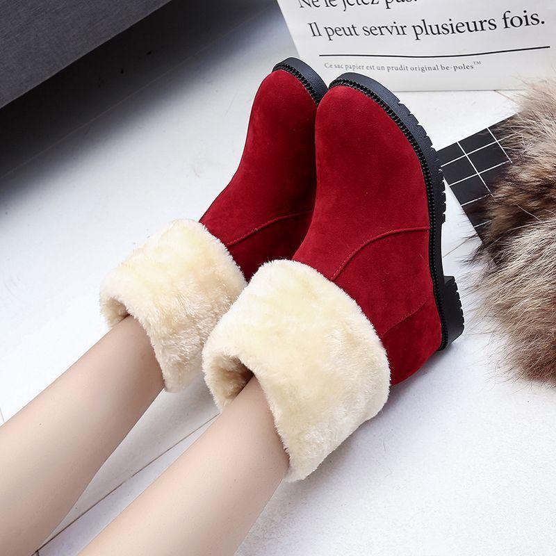 Fashion Winter Round Toe Mid Calf Women's Snow Boots Plush Designer Luxury Boot Chic and Elegant Padded Comfortable Fashion Ladies Shoes