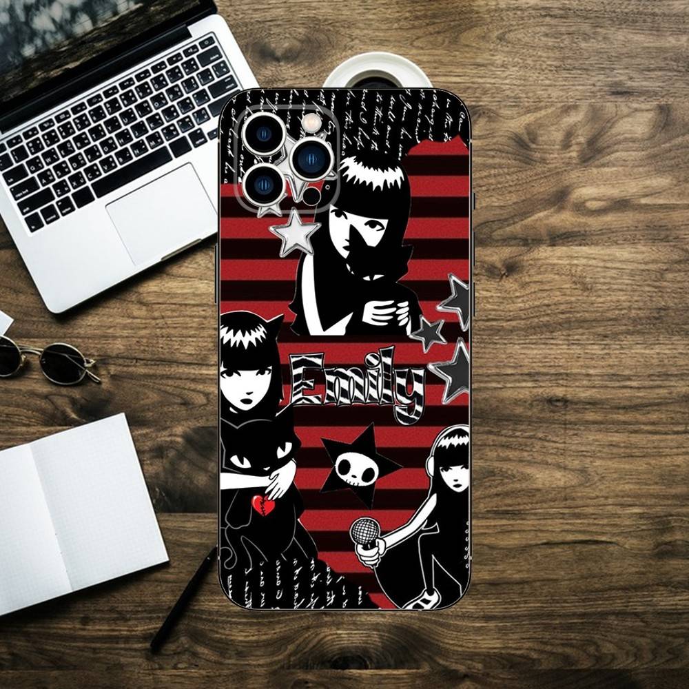 E-Emily The Strange Phone Case For iPhone 16,15,14,13,12,11,XS,XR,X,8,7,Pro,Max,Plus,mini Silicone Black Cover