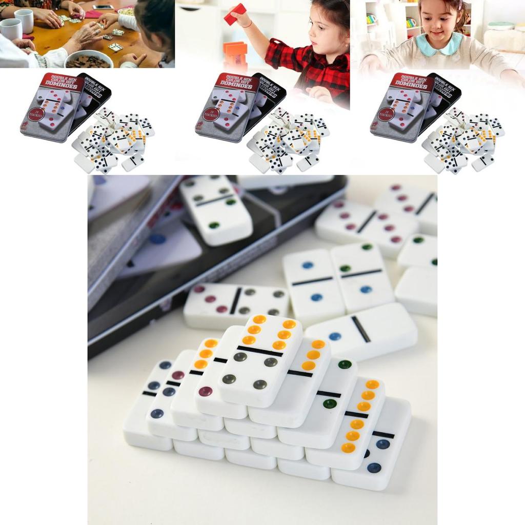 Kids Double Six Colour Dot Dominoes Board Game With Wholesome Family Fun And Cognitive Training