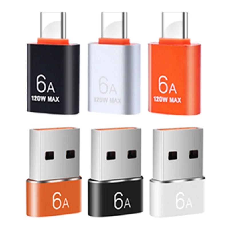 6A USB To Type C OTG Adapter USB-C Male To Type-c Female Charger Converter For Samsung S24 Xiaomi MacBook Data Transfer Adapter