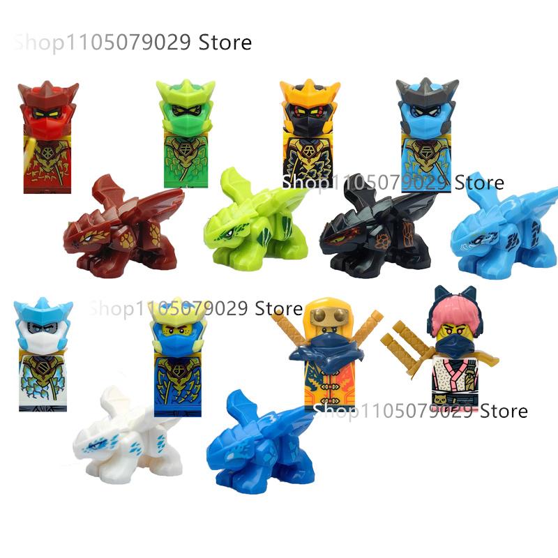NEW Dragons Mini Anime Cartoon Toy Ninja Accessories Figures Building Blocks Birthday Gift Figurines Bricks