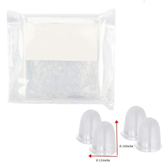 200Pcs Replacement DIY Soft Clear Silicone Earring Safety Backs Clutch Stopper