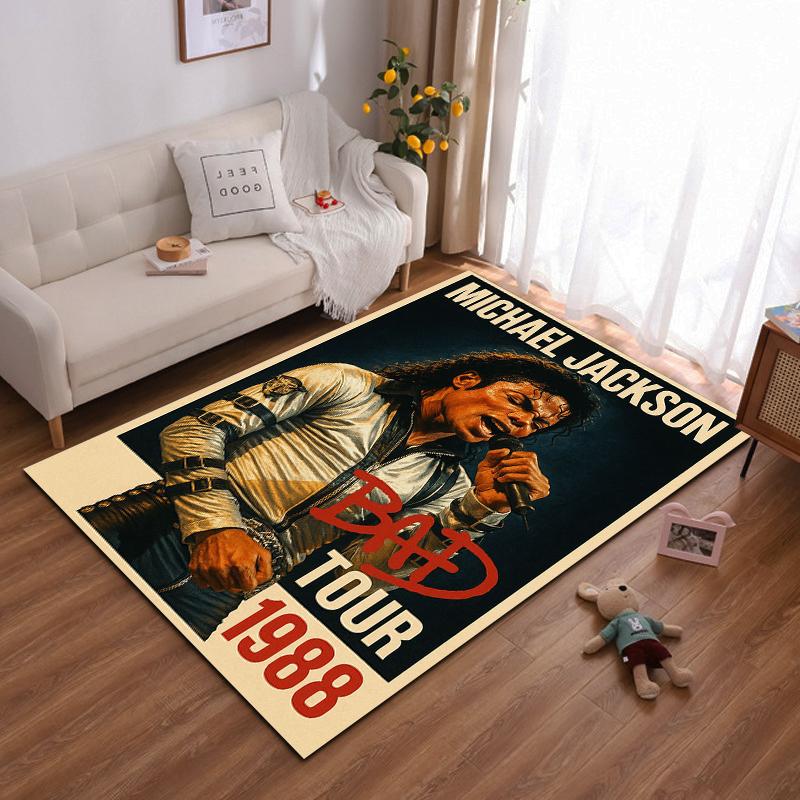 Michael Jackson BAD Tour 1988 Artwork Rug Non-slip rug suitable for living room and bedroom sofas sofas