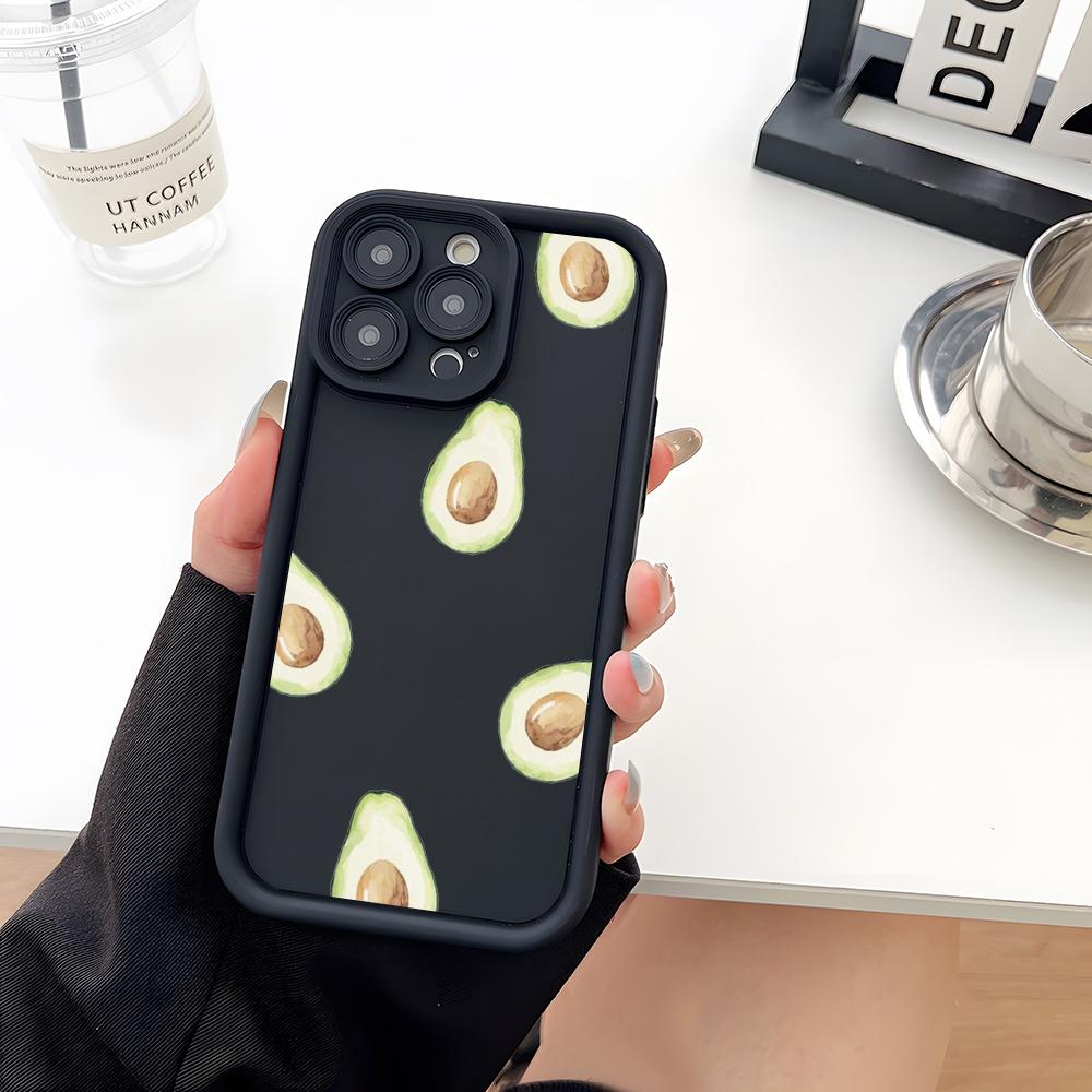 Cartoon Niedliche Avocado Handyhülle Weiches Silikon Für IPhone 17 16 15 14 13 12 Mini 11 Pro Max Plus Kameraobjektiv Schutzabdeckung