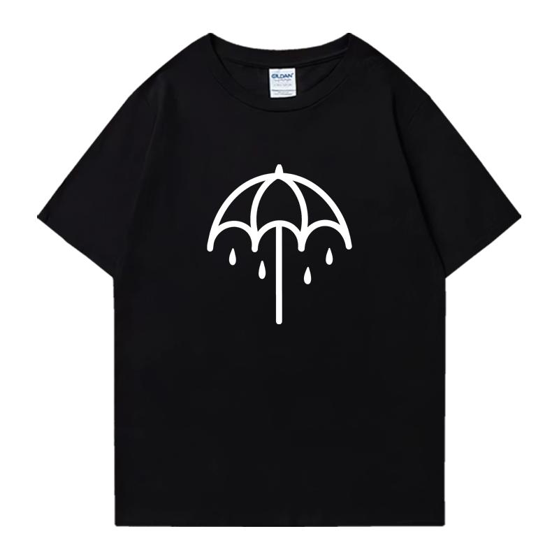 

Зонт Bring Me The Horizons Металлическая выстиранная футболка оверсайз Уличный хип-хоп 100% хлопок Мужские Женские футболки с коротким рукавом Унисекс 4XL